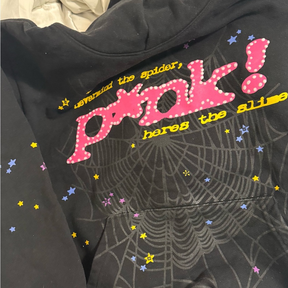 Pink Graphic Black Hoodie